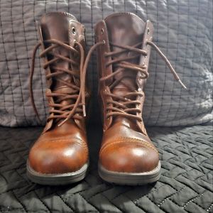 Brash brown combat style boots